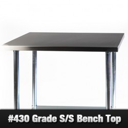 1220 x 610mm Stainless Steel Bench  + Double Tier Overshelf